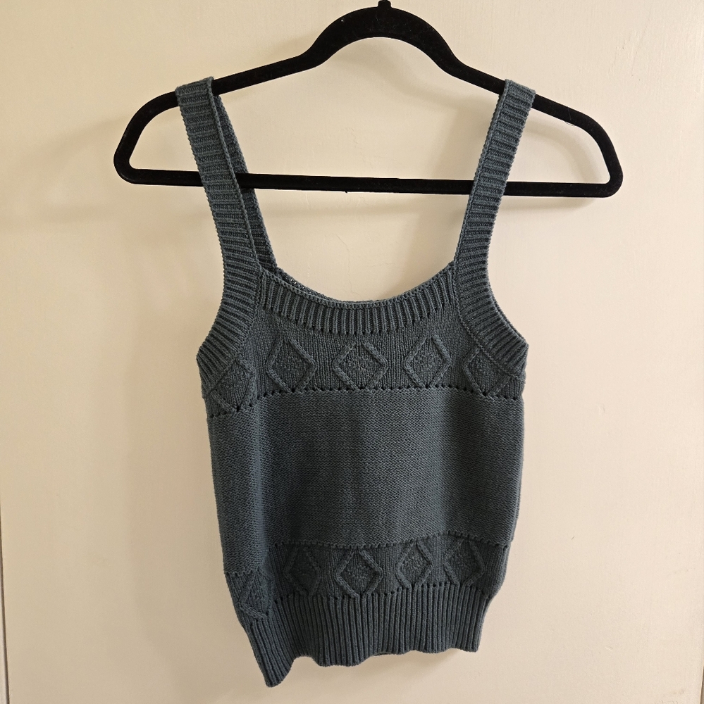 Forever 21 Green Cable Knit Tank Top